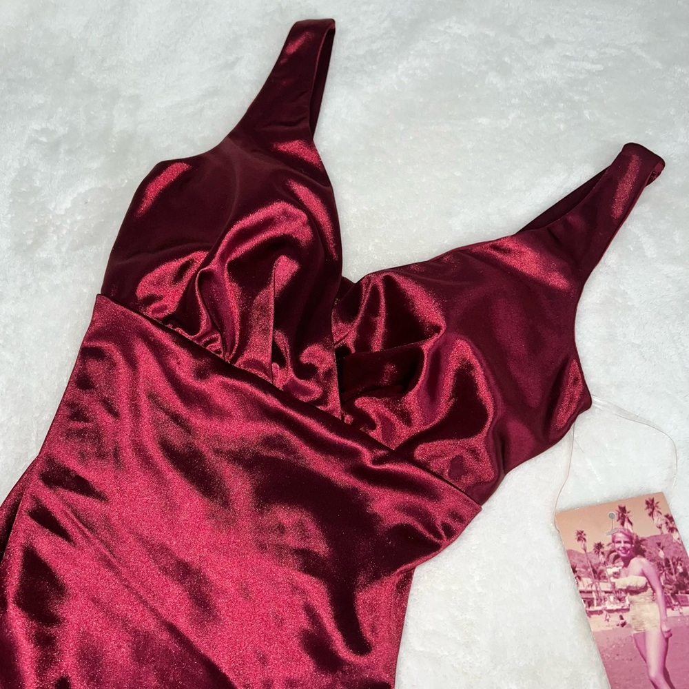 Emerald Sunday Wine Colored Mini Dress